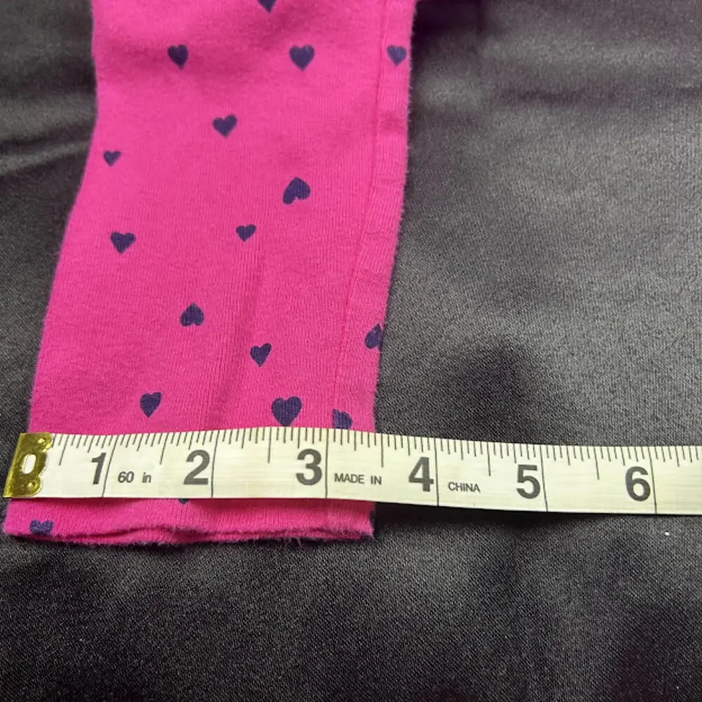 Gymboree Girls Pink Leggings Navy Blue‎ Hearts Size 6Y